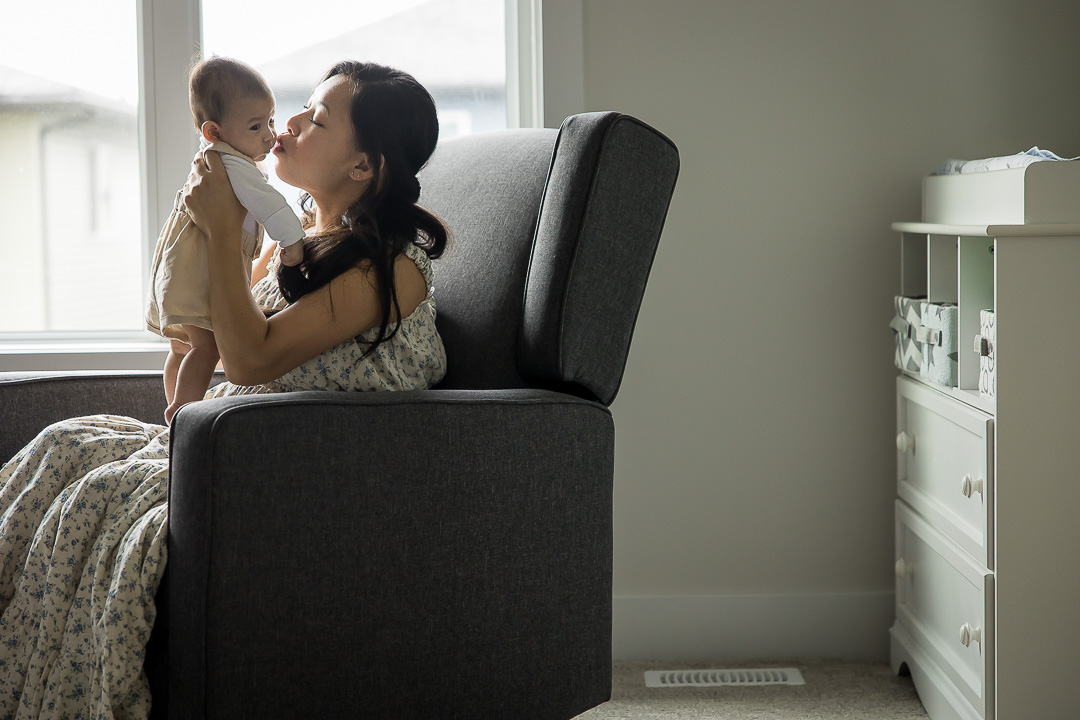 Mother & baby son quiet moment at home - family photos by Paper Bunny Studios