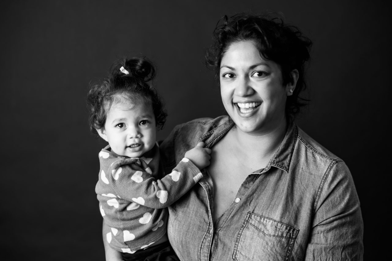 McEvoy family - mother & daughter black & white portrait photo by Paper Bunny Studios