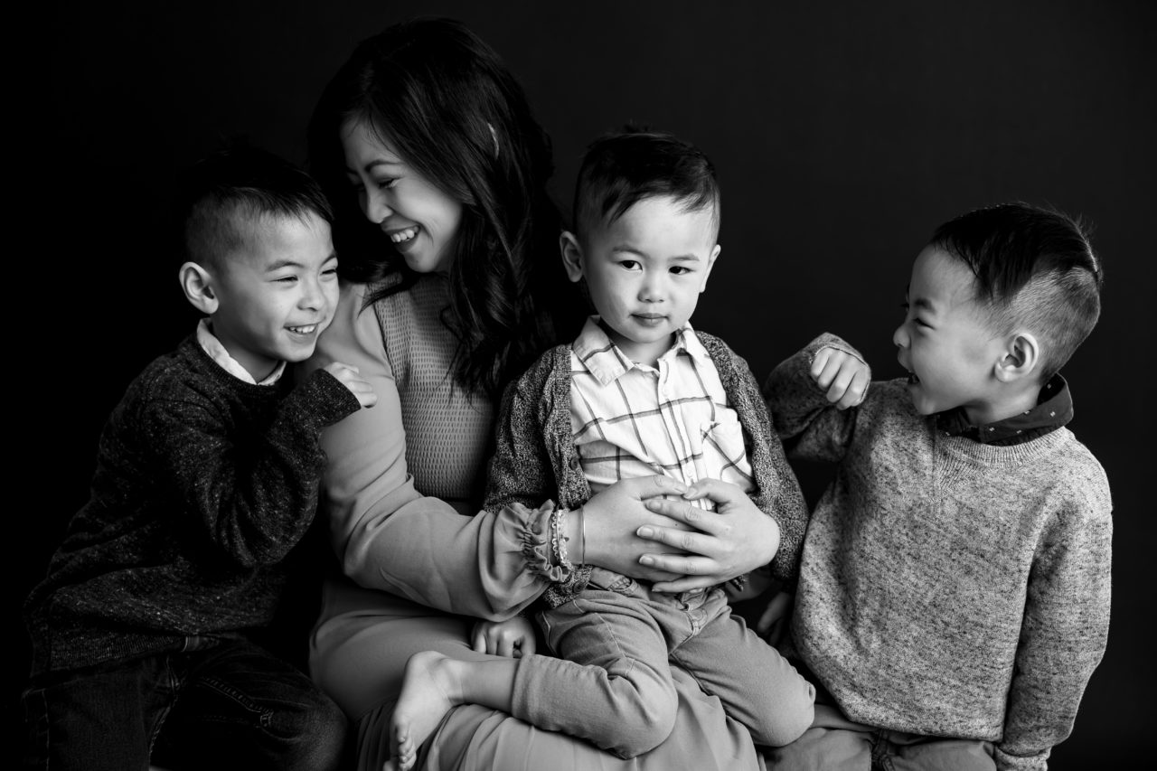 Black & white portrait photography for mother's day