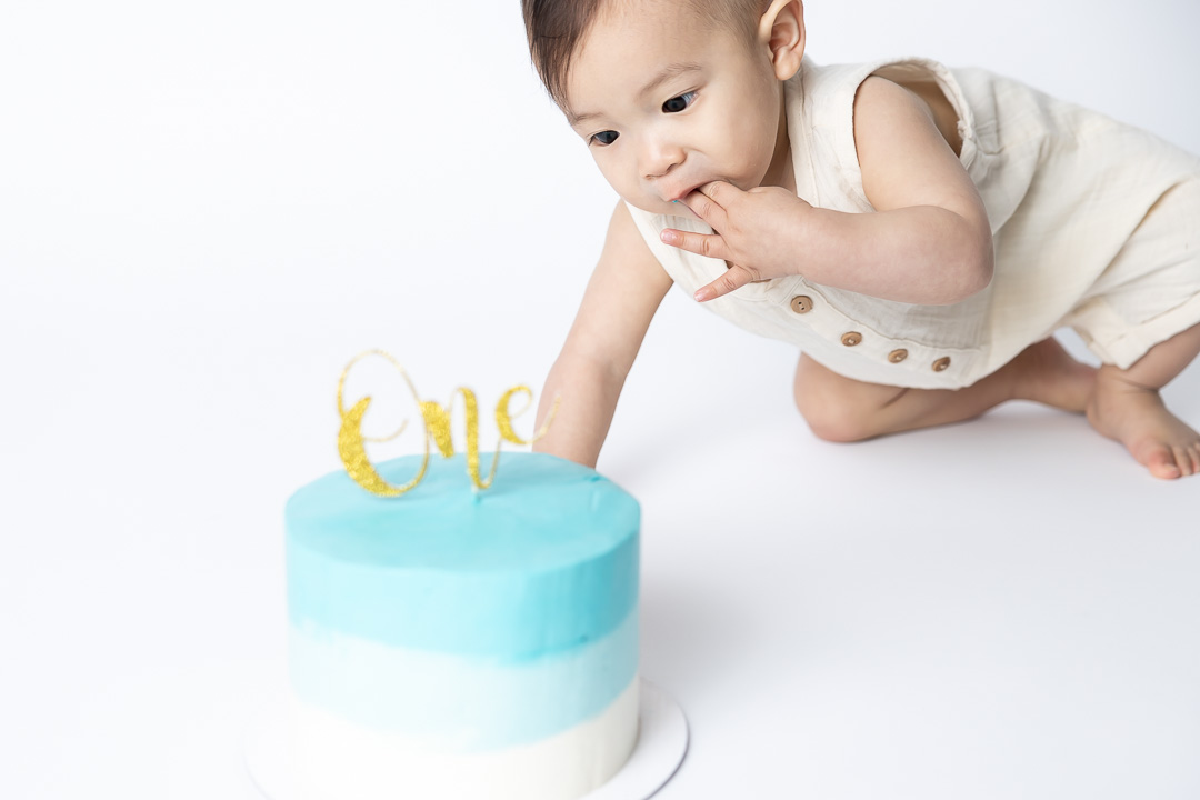 First Birthday Cake Smash photography - Dominic by Paper Bunny Studios Edmonton