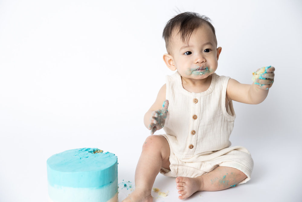 First Birthday Cake Smash photography  by Paper Bunny Studios Edmonton