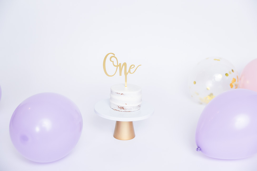 First birthday cake smash photography - sytlized one cake topper