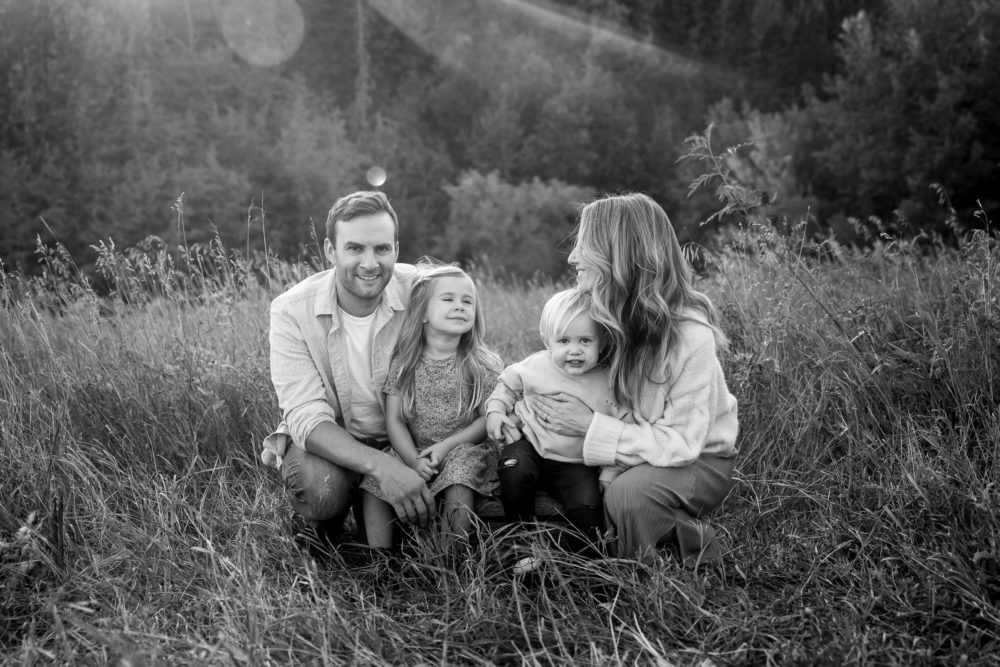 Edmonton Fall family photos - black & white family portrait by Paper Bunny Studios