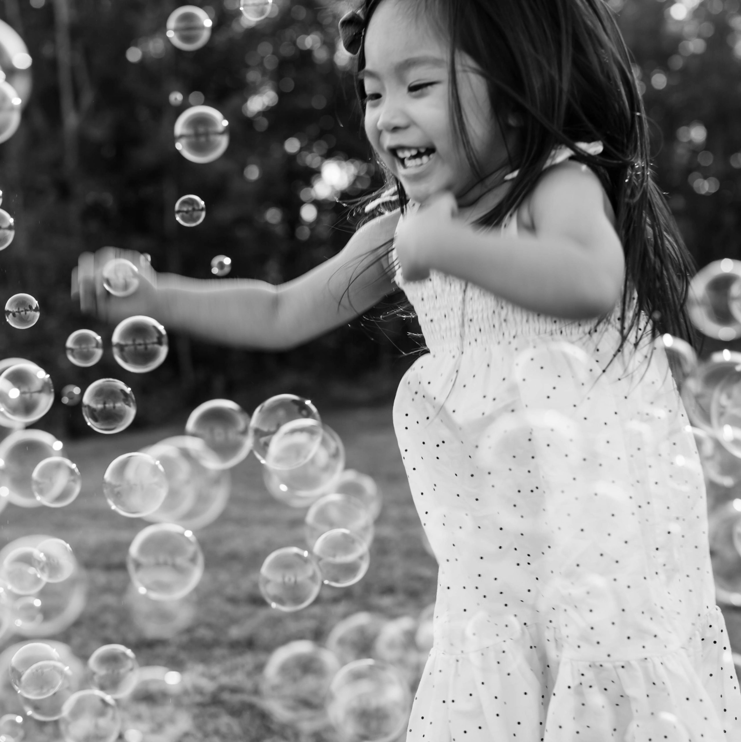 Bubbles as props for kids portrait photography by Paper Bunny Studios