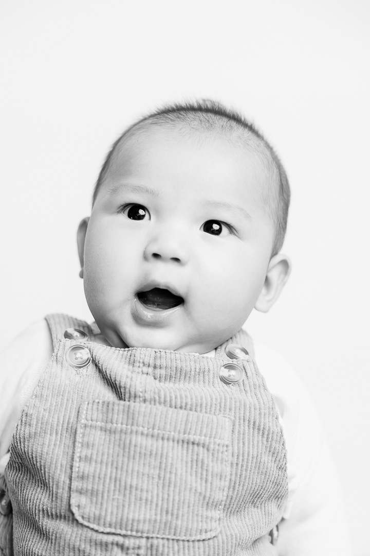 Classic black & white baby portrait photography by Paper Bunny Studios Edmonton
