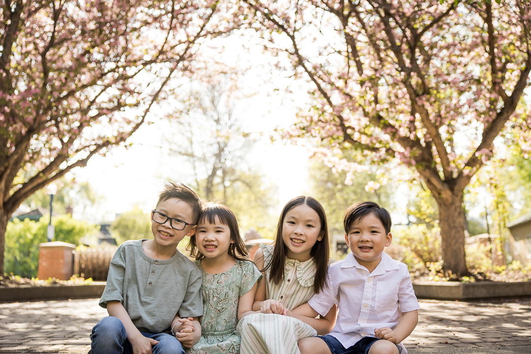 Happy cousins for outdoor family portrait by Paper Bunny Studios