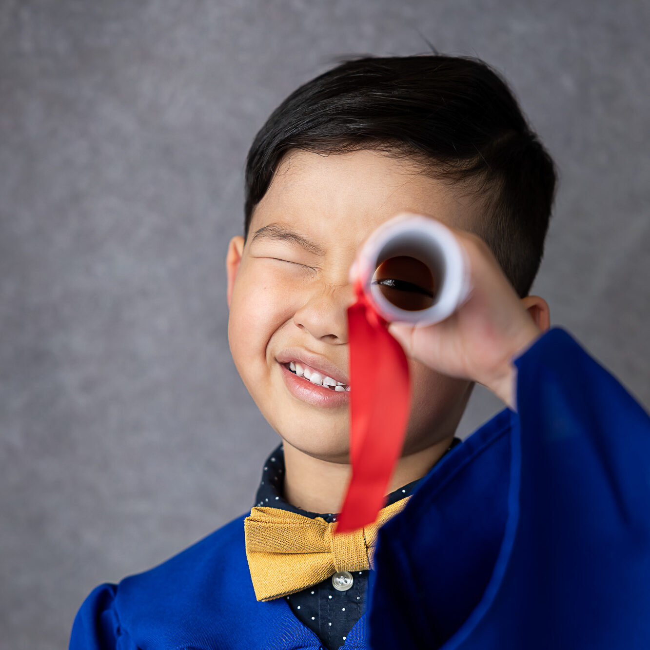 Fun preschool graduation portrait by Edmonton family photographer Paper Bunny Studios