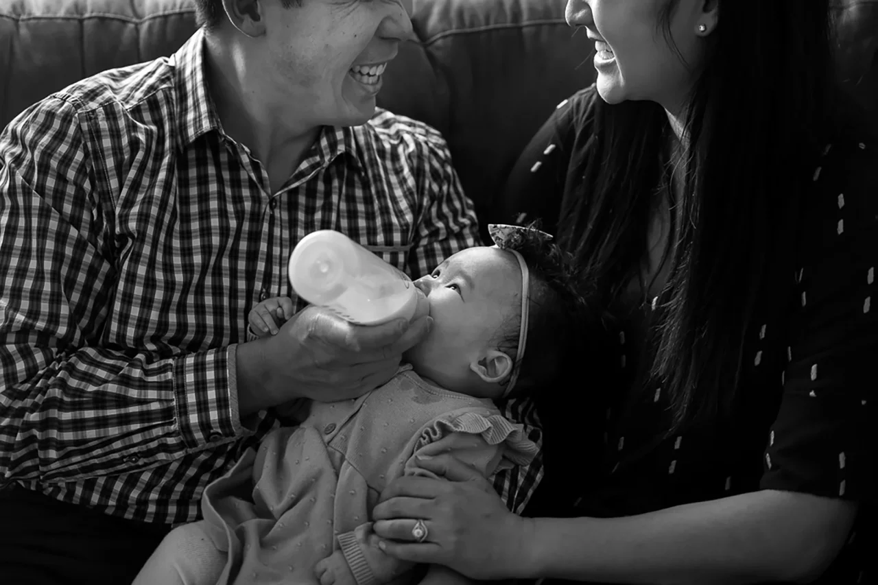 Milk time! Newborn baby photos by Paper Bunny Studios Edmonton
