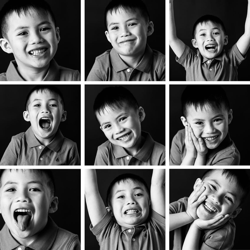 Black & White grid of children's portraits by Paper Bunny Studios in Edmonton